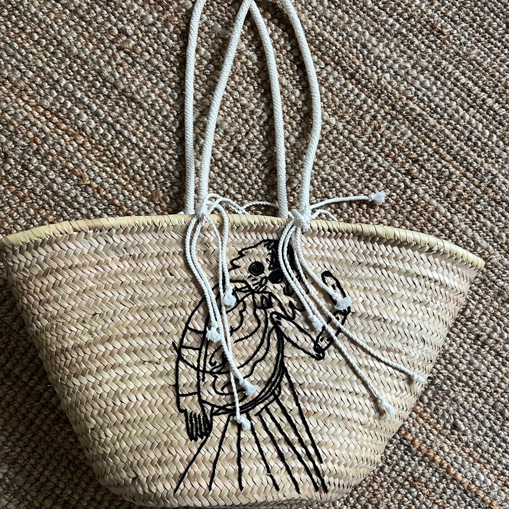 Celine raffia large size tote Triomphe